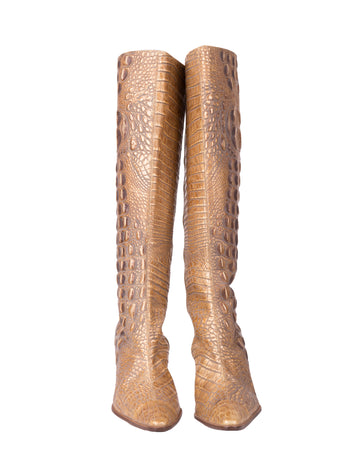 F/W 2001 gold croc embossed boots