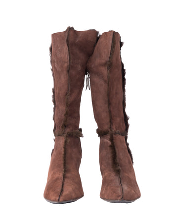 F/W 2002 brown fur ankle boots