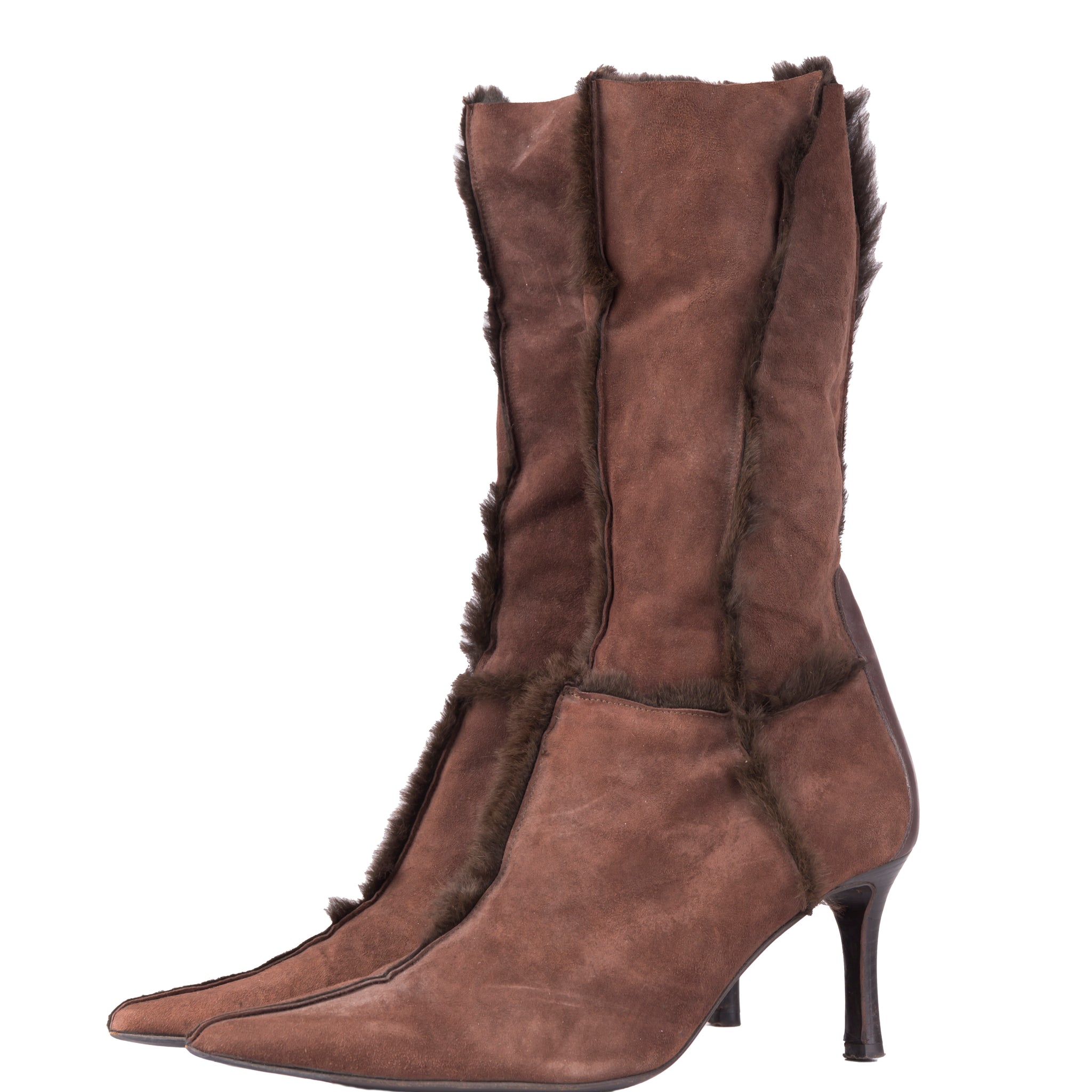 F/W 2002 brown fur ankle boots