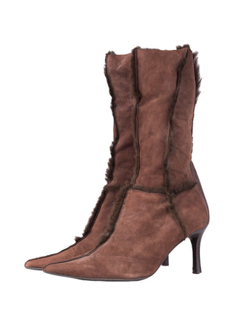 F/W 2002 brown fur ankle boots