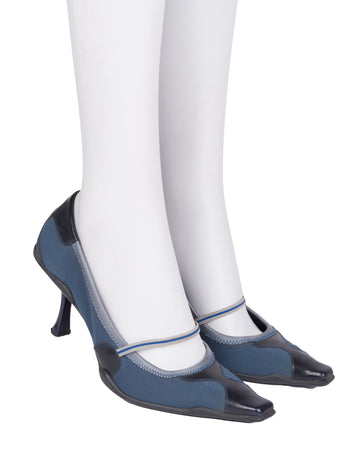 F/W 1999 blue sporty neoprene pumps