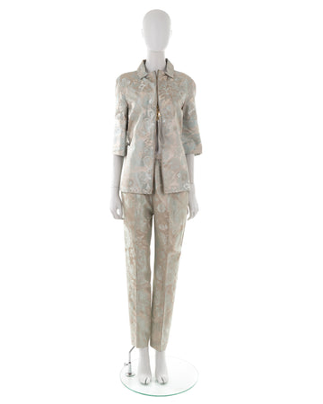 S/S 2000 silver jacquard embroidered suit