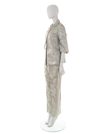 S/S 2000 silver jacquard embroidered suit