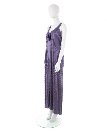 F/W 2004 purple shredded silk ribbon evening dress