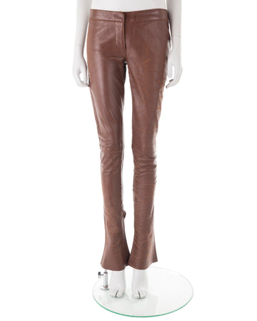 F/W 2001 distressed extra-long leather pants