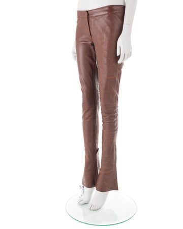 F/W 2001 distressed extra-long leather pants