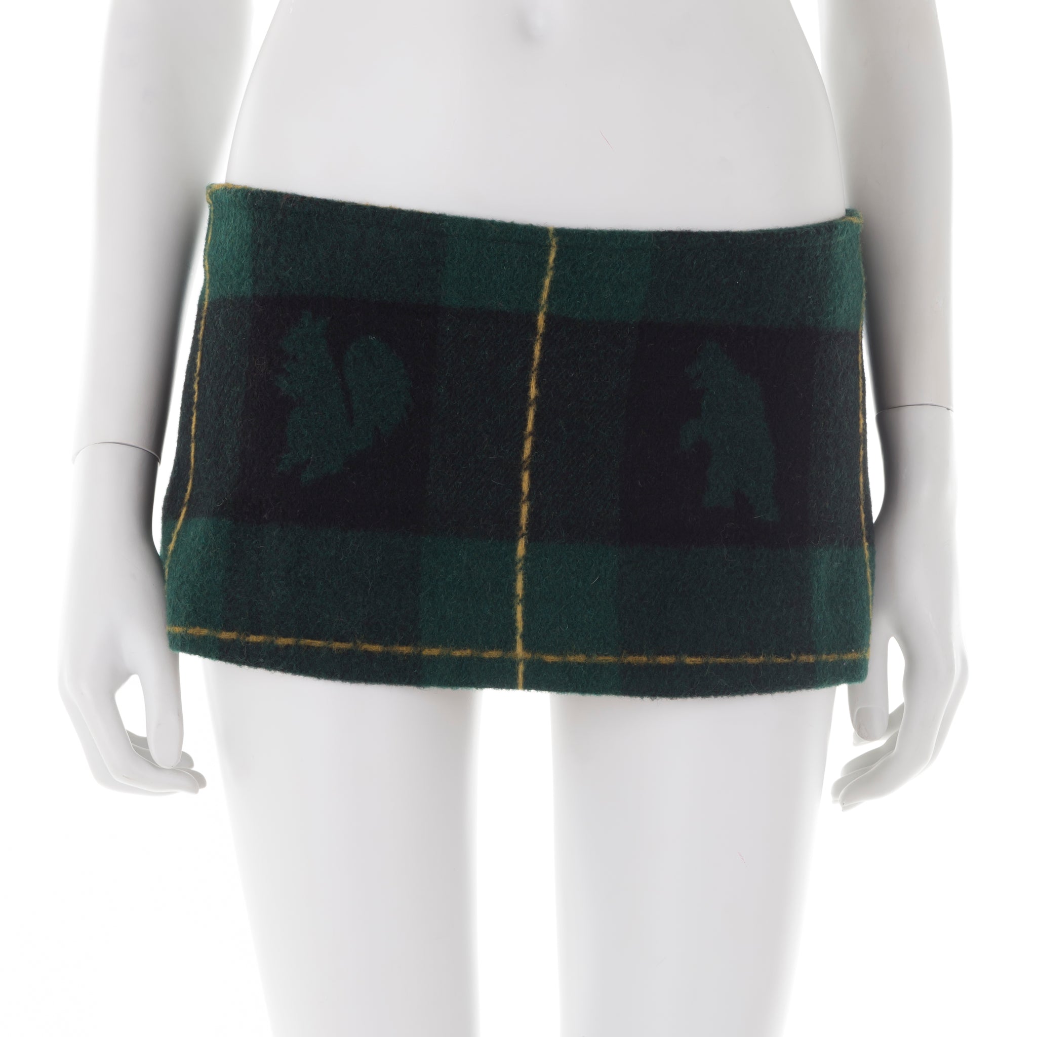 F/W 2004 green wool flannel micro skirt