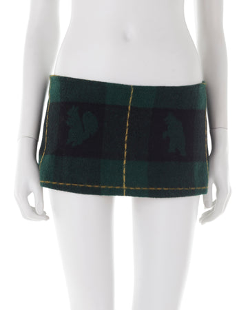 F/W 2004 green wool flannel micro skirt