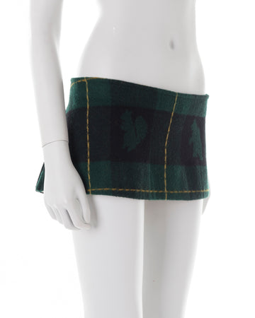 F/W 2004 green wool flannel micro skirt