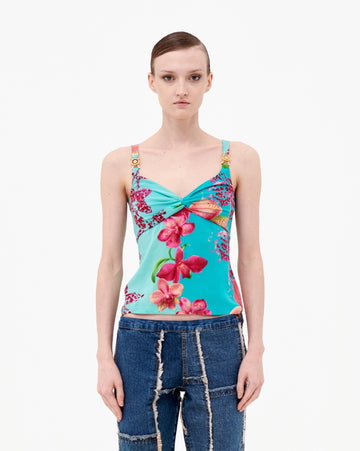 S/S 2004 floral top with Medusa plaques